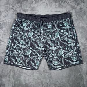 TravisMathew Early Night Hybrid Shorts Gray Leaf Print Men’s XXL 7”